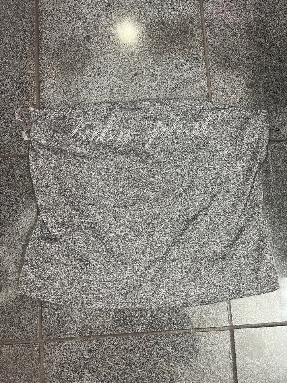 Baby Phat Metallic Gray Tube Top with Script Logo